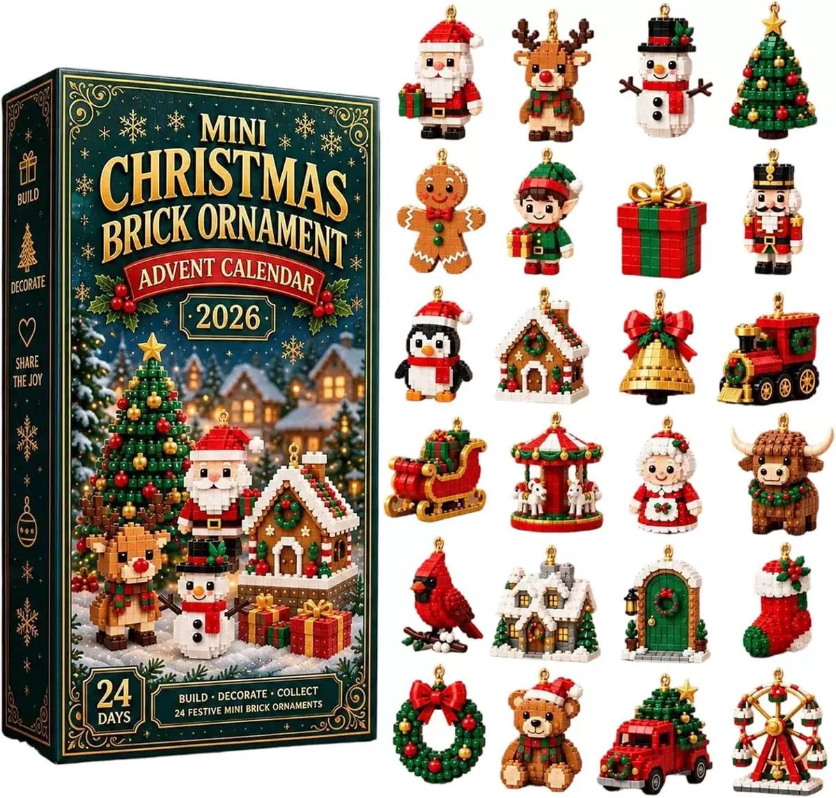 24-Day Mini Christmas Ornament Advent Calendar | Olivewink